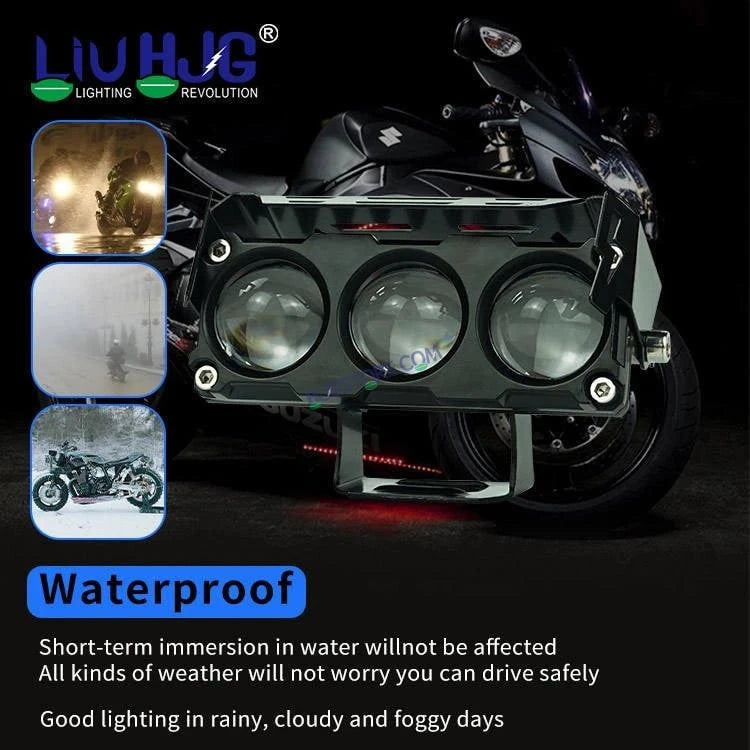 HJG Future Eyes 3 Lens 90W 3 Lens MEGA DRIVE Fog Light For Bike/Car/Thar/Jeep ( Cool White, 45W each * 2 = 90W Total ) - Pack of 2 Future Eyes 3 Lens - HJGstore.com