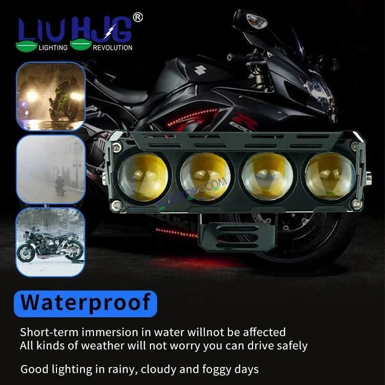 HJG Future Eyes 4 Lens 120W 4 Lens MEGA DRIVE Fog Light For Bike/Car/Thar/Jeep ( Cool White, 60W each * 2 = 120W Total ) - Pack of 2 Future Eyes 4 Lens - HJGstore.com