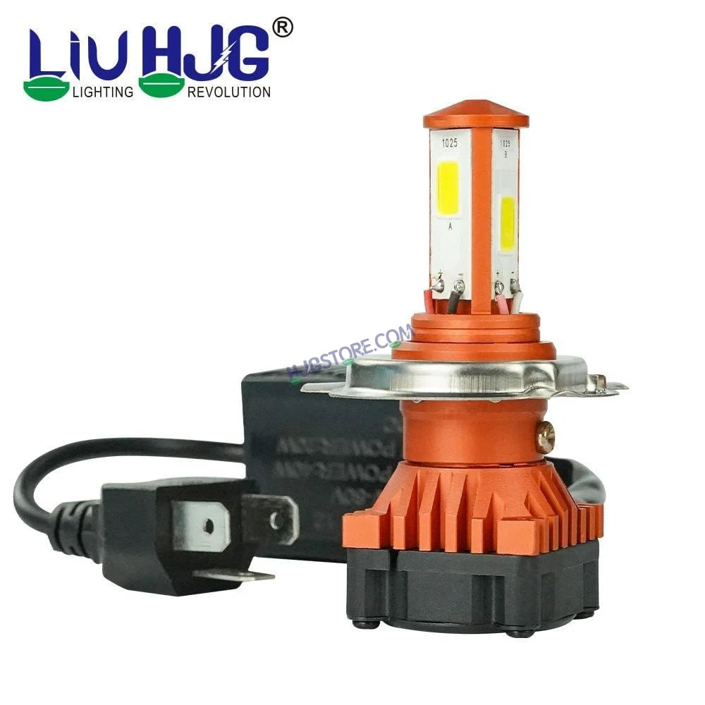 HJG H4 White LED Headlight Bulb H4 For All Motorcycles (Low and High Beam Bulbs (White) White 50W, Pack of 1) - Type H4 - HJGstore.com