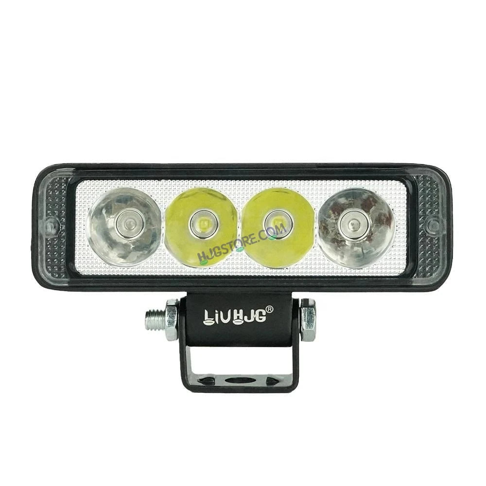 HJG 4 LED with Red Blue Flash Strobe Fog Light for Bikes and Cars High Power, Heavy clamp and Strong aluminum. (4 LED Fog Single) White, Red Blue Strobe Flash - HJGstore.com