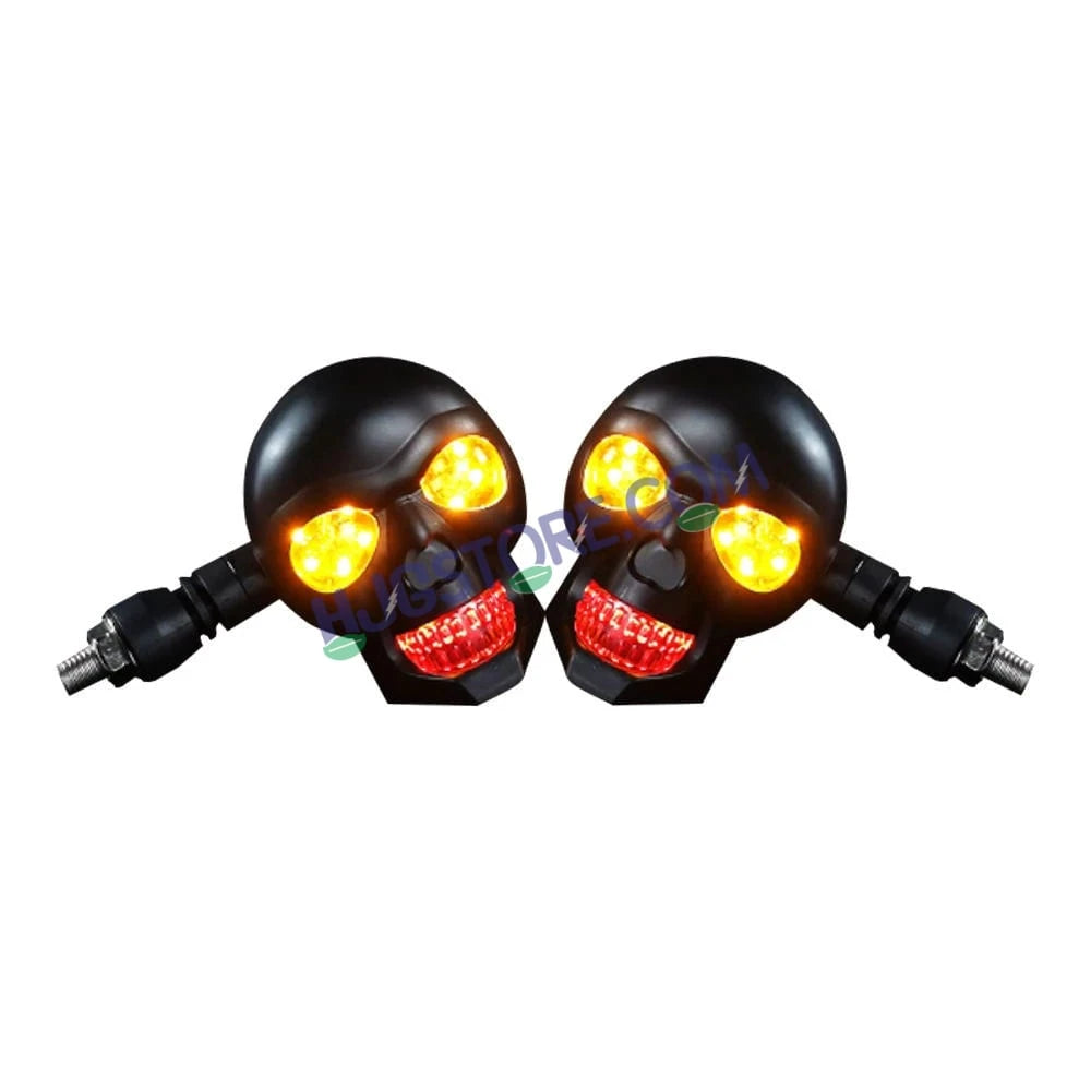 HJG Skull Indicator Skull Shape Turn Signal Lights Indicator Universal for All Bikes Models Turn Signal Lights Motorcycle Set of 2 LIU HJG Skull Indicator - HJGstore.com