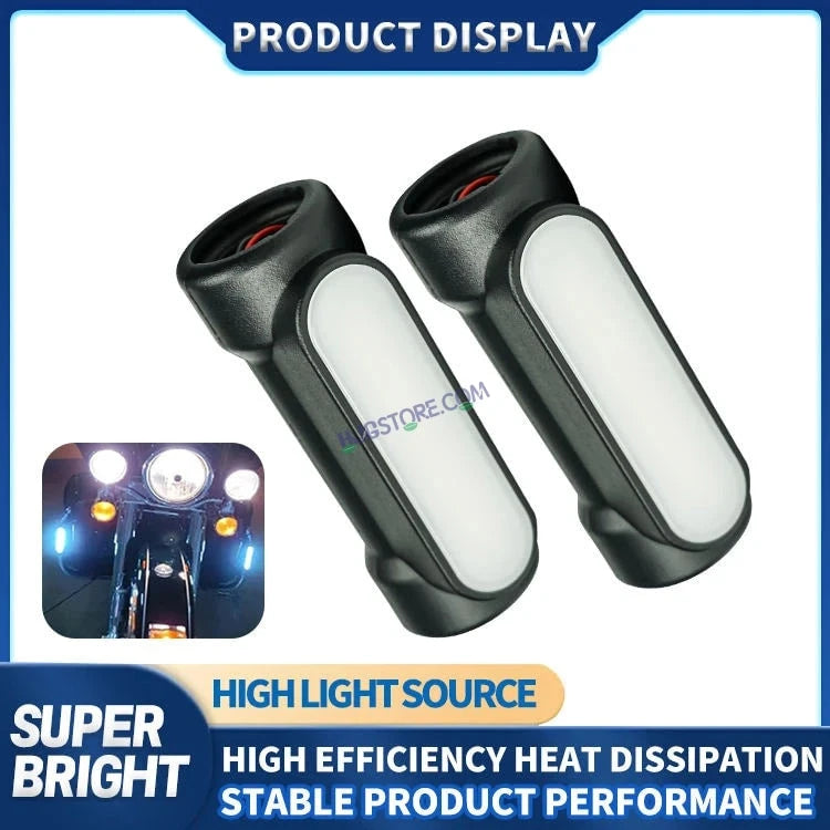 HJG Leg Guard LED DRL Turn Signal Indicator Hazard Lights Crash Bar for Motorcycles (White/Yellow, Red/Yellow, Blue/Yellow) LIU HJG Leg Guard DRL - HJGstore.com