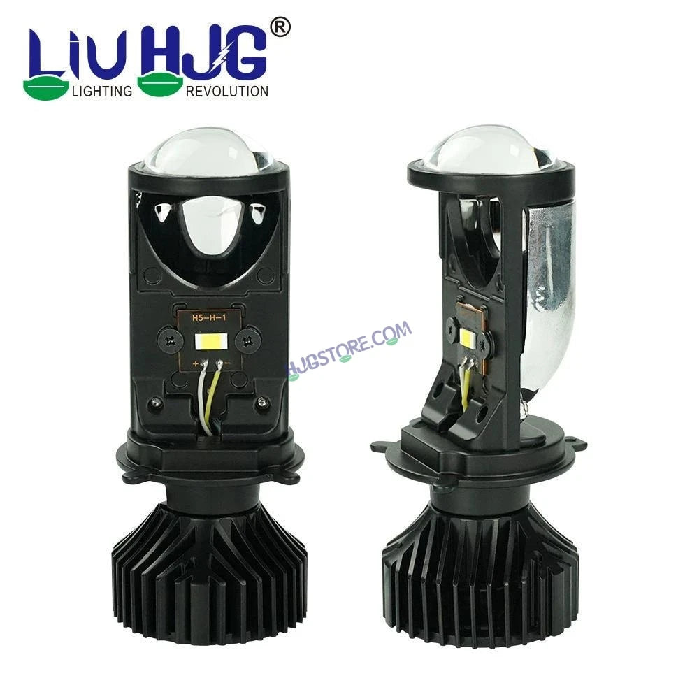 HJG Y6 Projector Lens Set of 2 H4 LED Bulb 100W Car HJG Y6 Projector Light Lamp H4 LED Mini Projector Lens with Fan for Bike Bulb 7000LM Conversion Kit Hi/Lo Beam Headlight 12V/24V for Motorcycle, Set of 2, Car, White Hi/Lo - HJGstore.com