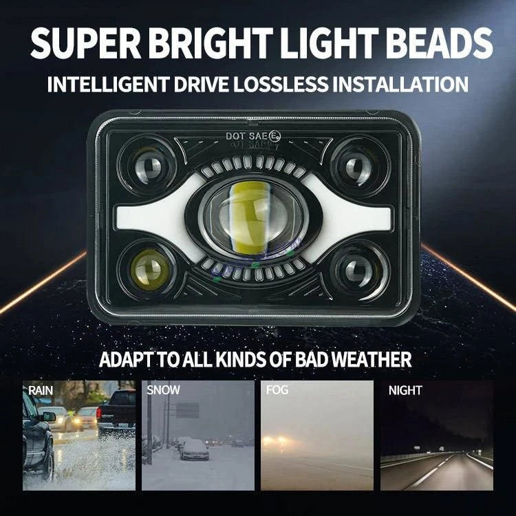 HJG DOT Approved High Beam LED Headlamp High Brightness 4x6 Inch Rectangular LED Headlight 231214 HJG - HJGstore.com