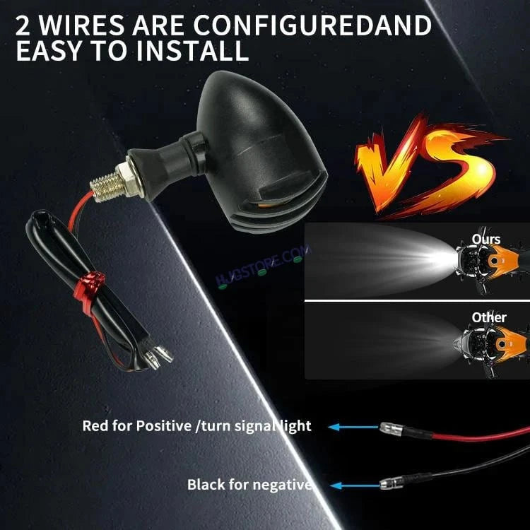 HJG Indicator Round Waterproof Flexible Blinker Bright LED Indicators Universal For All Bike Models Motorcycle Turn Signal Lights HJG Indicator - HJGstore.com