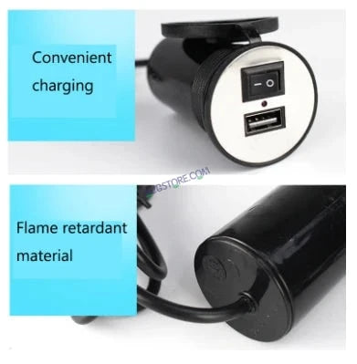 HJG USB Mobile Fast Charger Waterproof Motorcycle Handlebar USB Charger for Bike, Two Wheelers Universal LIU HJG Two Wheeler USB Mobile Phone Fast Charger 12V 5V-1.5A Moto Adapter Power Supply Socket for Phone Mobile Motorbike Accessories - HJGstore.com