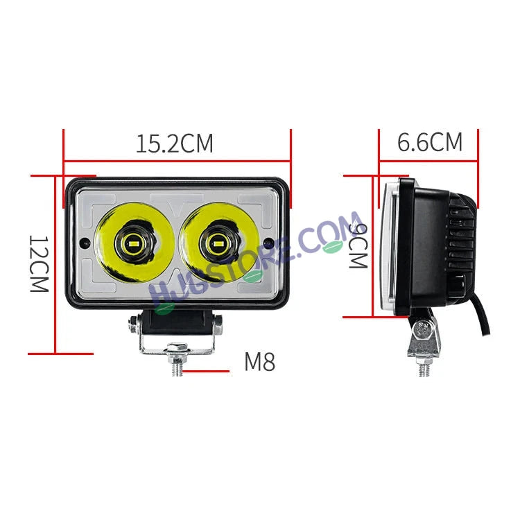 HJG W10 5x6" Classic Square Foglight Headlight 31W 6 Inch Foglight White/Yellow DRL Dual LED Foglight Amber/White DRL White Light 31W Foglight Ultra Wide Dual Intensity LED Driving Fog Lights Universal For All Cars & Bikes LIU HJG Classic W10 5x6 Inch Fog - HJGstore.com