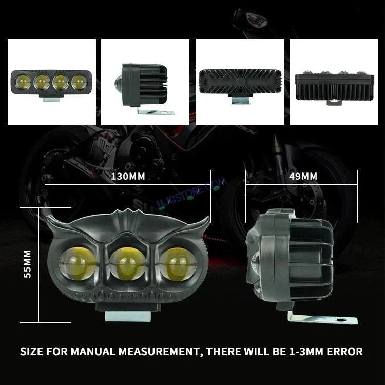 HJG 4 Lens CREE LED Foglight with Red DRL Rectangle 12v Modular Offroad Led Pods Laser Rgb Led Work Light, Set of 2 HJG Foglight - HJGstore.com