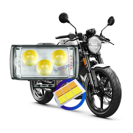 HJG 3 LED Projector Light Bar Fog Light with Triangular Lens Design 1pc with Red Blue Flash Strobe Fog Light for Bikes and Cars High Power, Heavy clamp and Strong aluminum.(3 LED Fog Light Bar Single) White/Yellow, Red Blue Strobe Flash, Pack of 1 - HJGstore.com