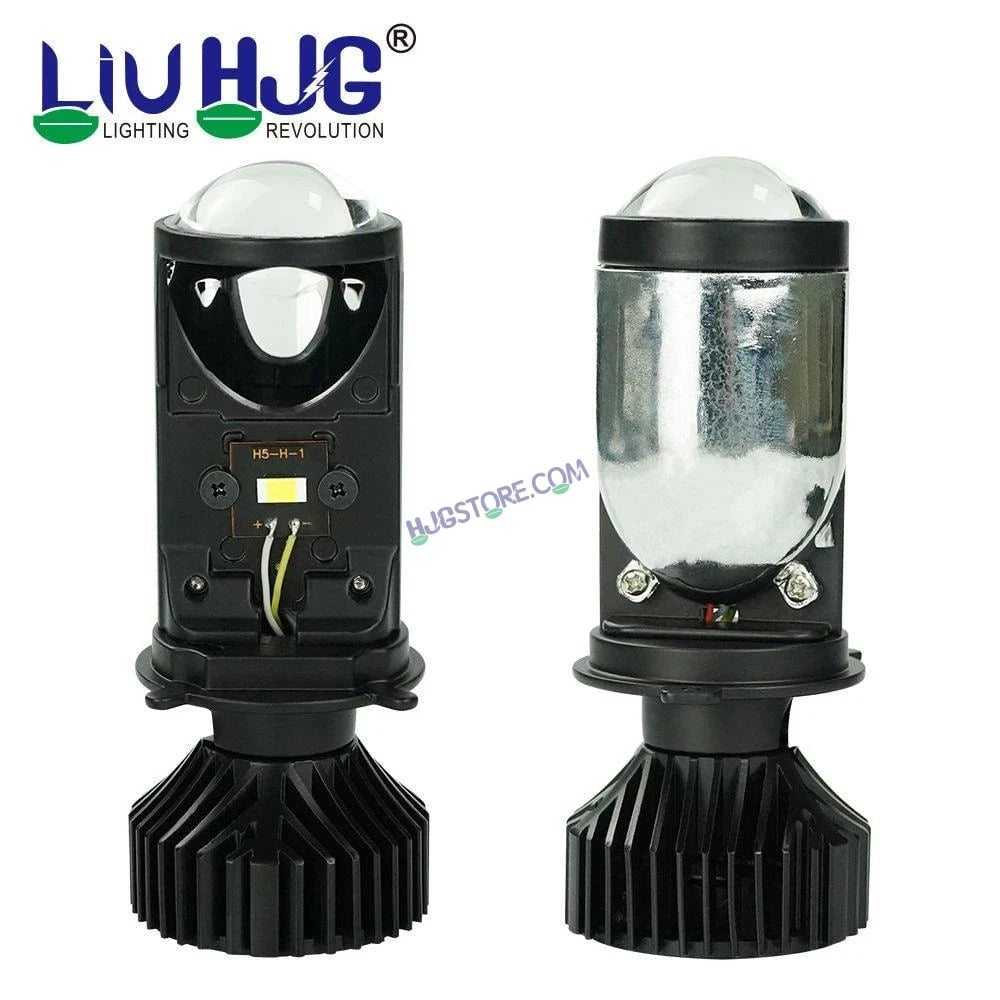 HJG Y6 Projector Lens Set of 2 H4 LED Bulb 100W Car HJG Y6 Projector Light Lamp H4 LED Mini Projector Lens with Fan for Bike Bulb 7000LM Conversion Kit Hi/Lo Beam Headlight 12V/24V for Motorcycle, Set of 2, Car, White Hi/Lo - HJGstore.com