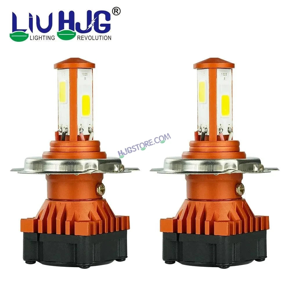 HJG H4 White LED Headlight Bulb H4 For All Motorcycles (Low and High Beam Bulbs (White) White 50W, Pack of 1) - Type H4 - HJGstore.com