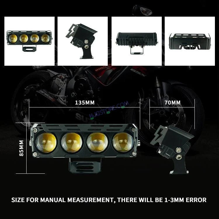 HJG Future Eyes 4 Lens 120W 4 Lens MEGA DRIVE Fog Light For Bike/Car/Thar/Jeep ( Cool White, 60W each * 2 = 120W Total ) - Pack of 2 Future Eyes 4 Lens - HJGstore.com