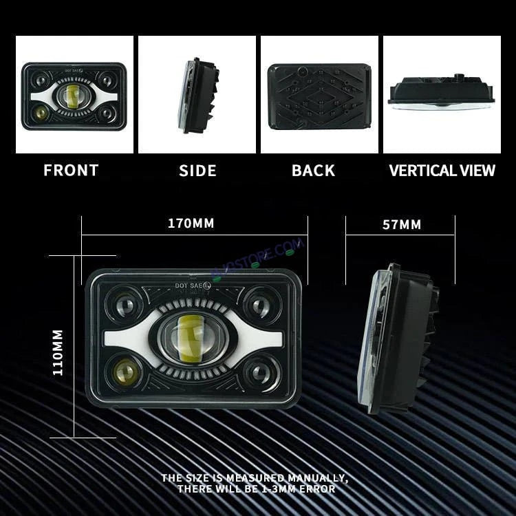 HJG DOT Approved High Beam LED Headlamp High Brightness 4x6 Inch Rectangular LED Headlight 231214 HJG - HJGstore.com