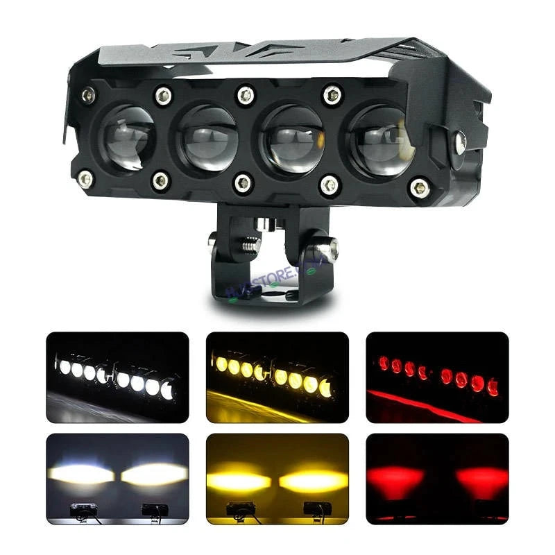HJG Future Eyes 4 Lens 120W 4 Lens MEGA DRIVE Fog Light For Bike/Car/Thar/Jeep ( Cool White, 60W each * 2 = 120W Total ) - Pack of 2 Future Eyes 4 Lens - HJGstore.com