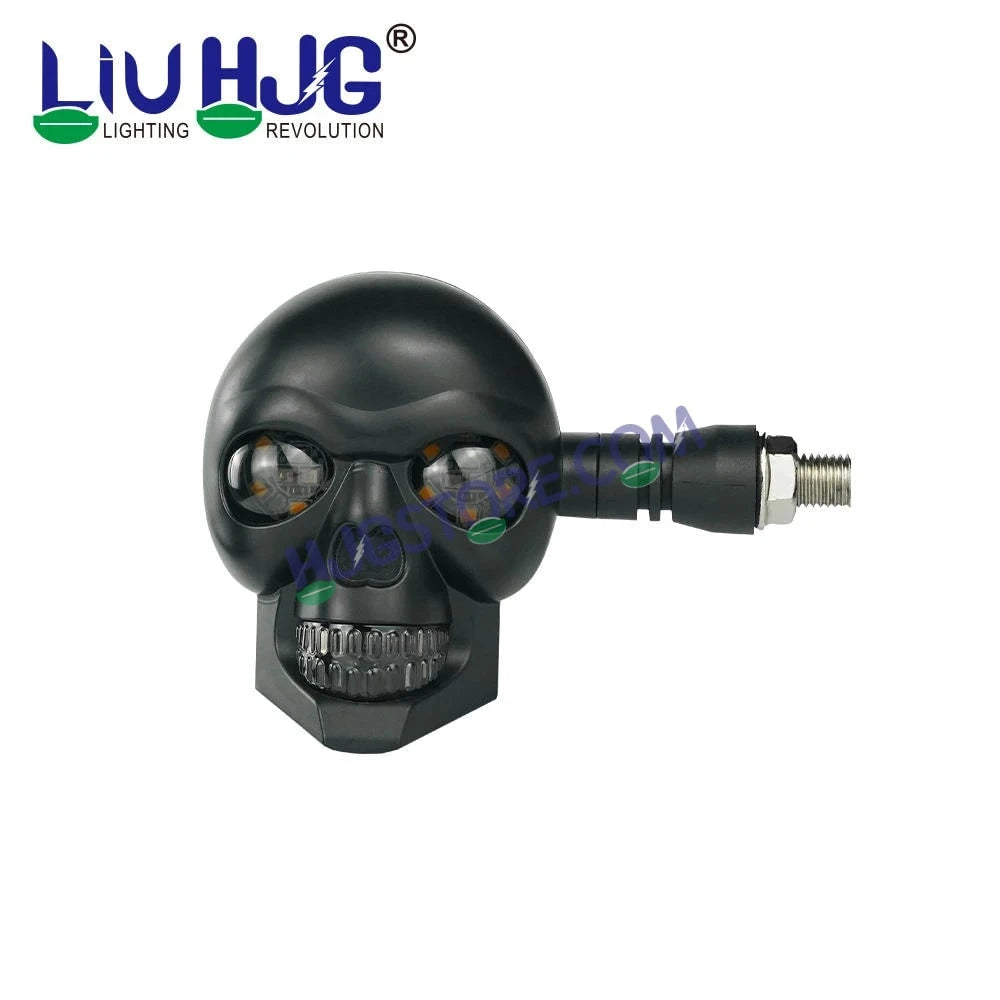 HJG Skull Indicator Skull Shape Turn Signal Lights Indicator Universal for All Bikes Models Turn Signal Lights Motorcycle Set of 2 LIU HJG Skull Indicator - HJGstore.com