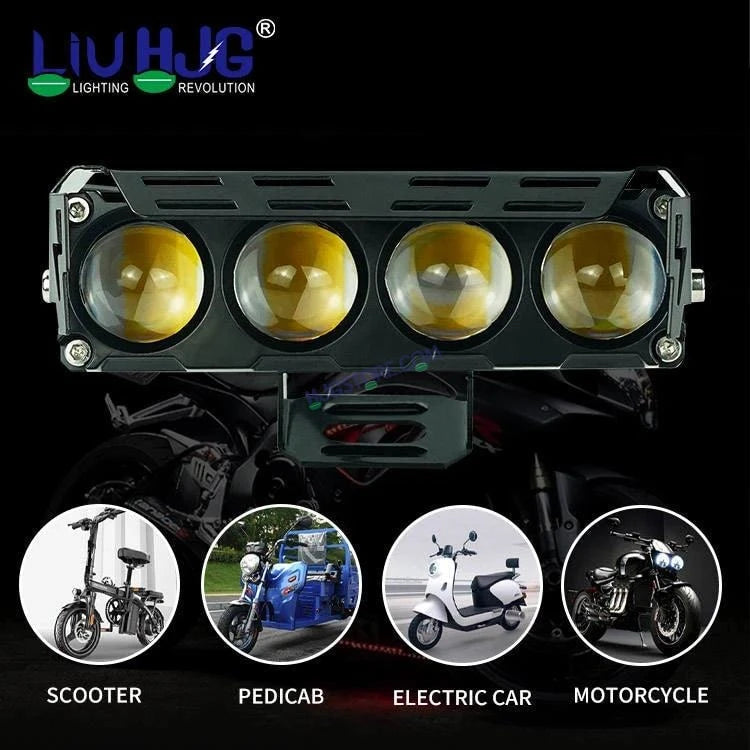HJG Future Eyes 4 Lens 120W 4 Lens MEGA DRIVE Fog Light For Bike/Car/Thar/Jeep ( Cool White, 60W each * 2 = 120W Total ) - Pack of 2 Future Eyes 4 Lens - HJGstore.com