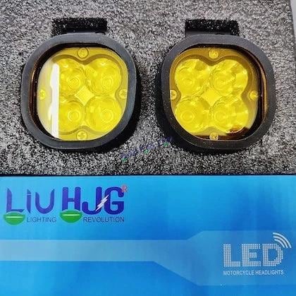 Original HJG 4x4 Mini CREE LED 40W Mini CREE Fog Light Auxiliary Light For All Motorcycles With Wiring Harness, Switch & Yellow Filter Cap - HJGstore.com