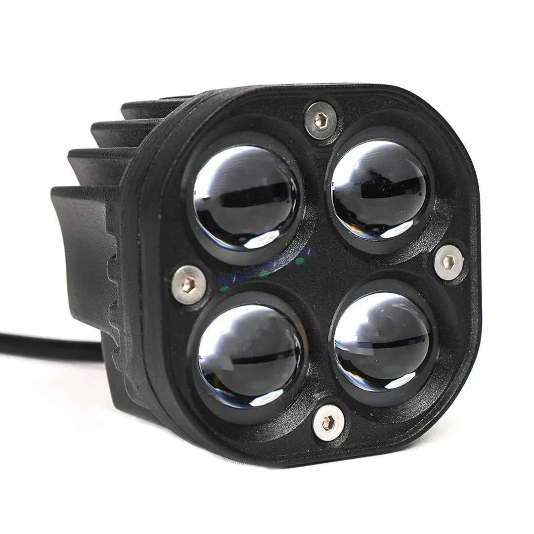 HJG 4X4 CREE Original (2 in 1) Fog Light 120W (White + Yellow) with Kit 4 LED Laser Spotlight For Bike/Car/Thar/Jeep (Pair) White/Yellow - HJGstore.com