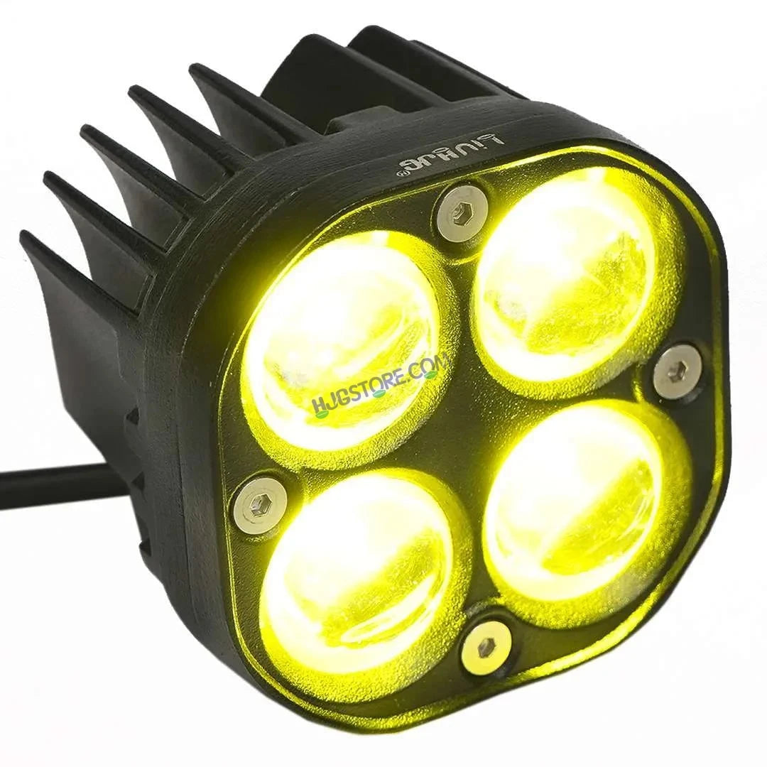 HJG 4X4 CREE Original (2 in 1) Fog Light 120W (White + Yellow) with Kit 4 LED Laser Spotlight For Bike/Car/Thar/Jeep (Pair) White/Yellow - HJGstore.com