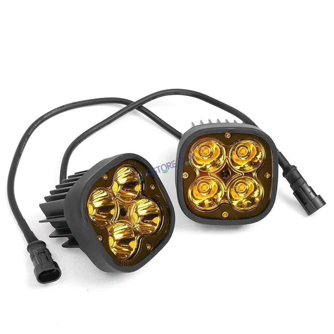 HJG Original 4 LED CREE 60W Fog Light Auxiliary Light For All Motorcycles With Yellow Filter Cap (2 Pcs) - HJGstore.com