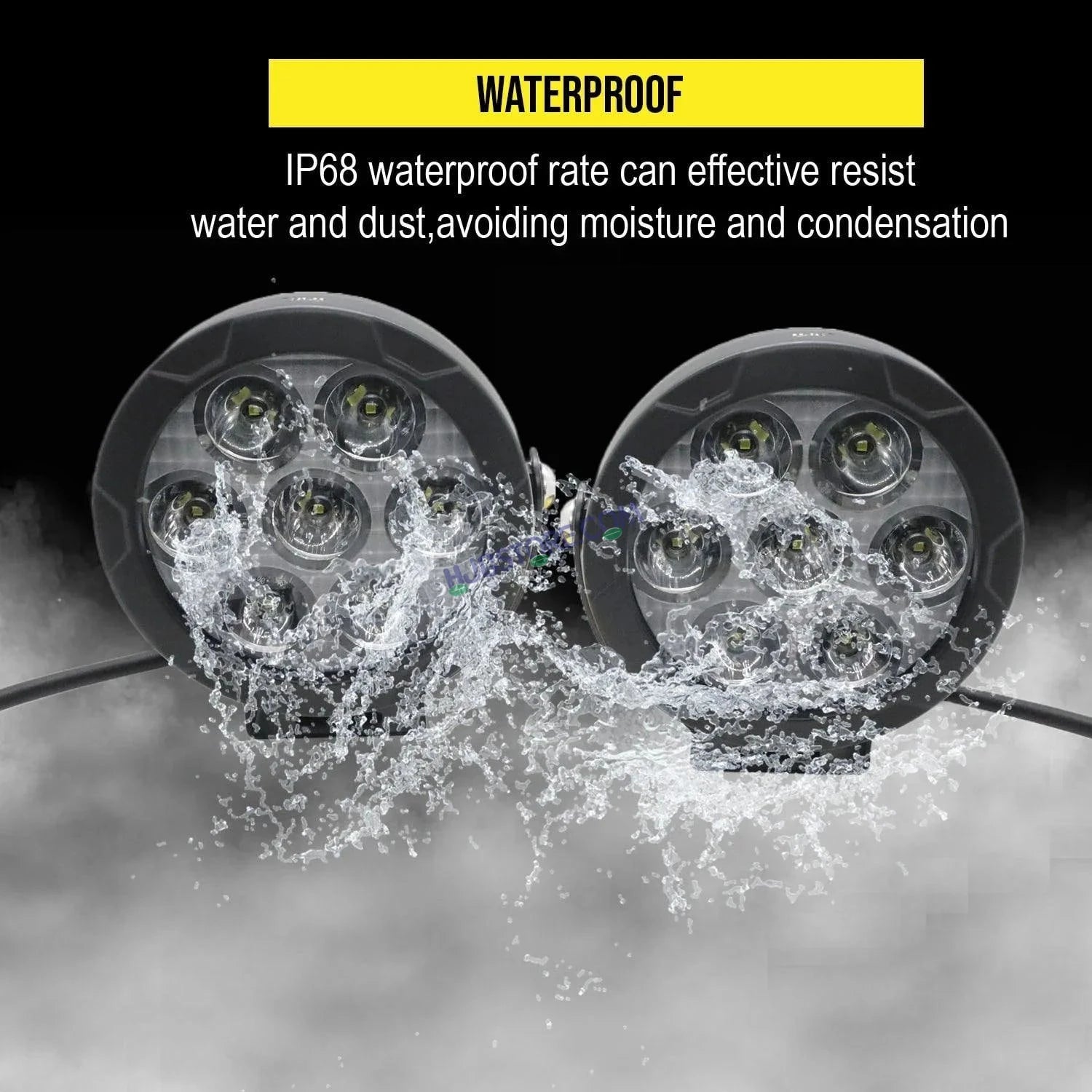 HJG Original 70W CREE 140W Dual Color Yellow/White LED Fog Lights with Wiring Harness Kit light brightness output controller switch Yellow Filter Cap Waterproof Light for Bikes, Cars, Jeeps Yellow Filter Cap - HJGstore.com