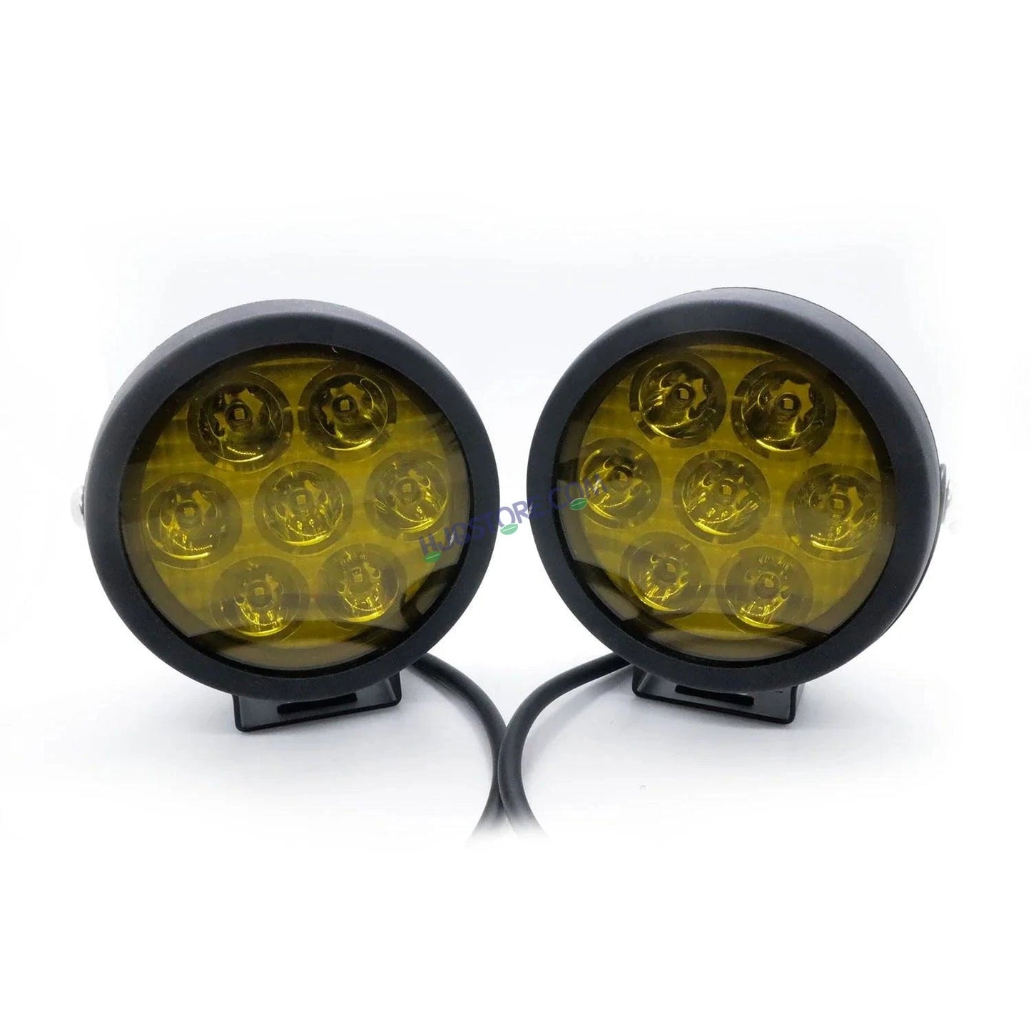 HJG Original 70W CREE 140W Dual Color Yellow/White LED Fog Lights with Wiring Harness Kit light brightness output controller switch Yellow Filter Cap Waterproof Light for Bikes, Cars, Jeeps Yellow Filter Cap - HJGstore.com