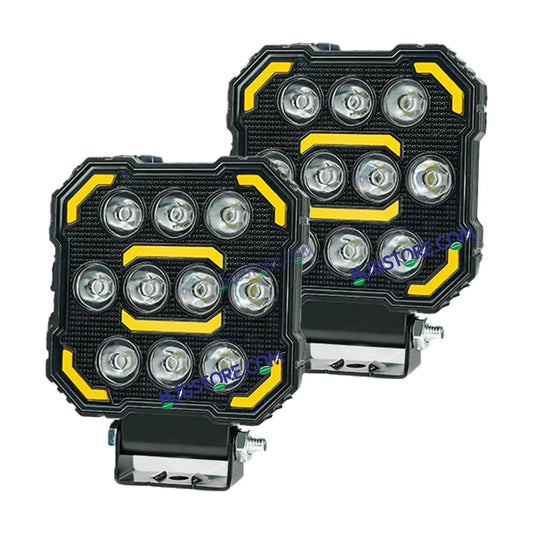 HJG 11 LED New Model Fog Light 60W LIU HJG Square Fog Light with DRL For Universal For Bike Universal For Car (Set of 2) 60W HJG - HJGstore.com