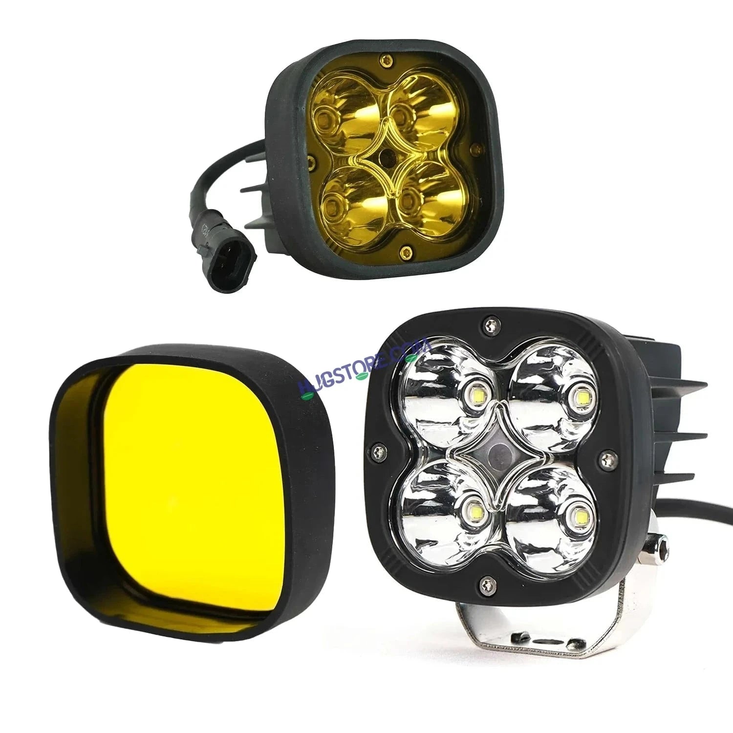 HJG Spare Yellow Filter Cap for 60W 4 LED CREE 60W Fog Light Yellow Filter Cover Auxiliary Light For All Motorcycles Yellow Filter Cap (Pack of 1) HJG Yellow Filter Cover - HJGstore.com