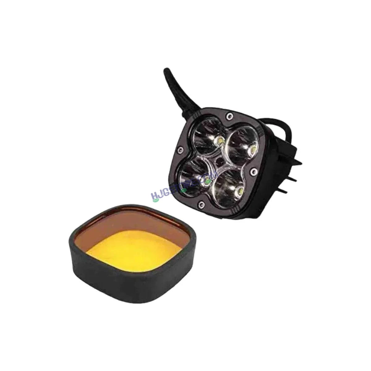 Original HJG 4x4 LED with Brightness Controller Switch Fog Light: 120W-12V White, Yellow Filter Cap - HJGstore.com