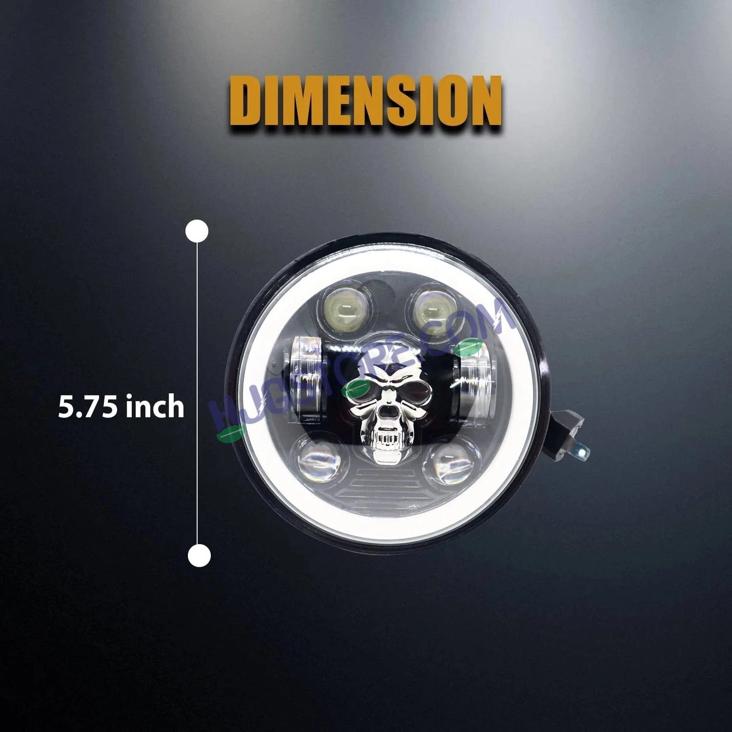 HJG 5.75 Inch Skull Multi DRL LED Headlight Assembly with Spotless and Bright DRL Fits in Harley Davidson, Jeep, Bajaj Avenger 5.75" (12V-80V DC 75W) LIU HJG 5.75 Inch Skull Multi DRL Headlight Assembly - HJGstore.com