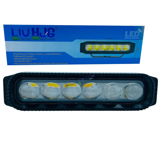 HJG New 6 LED Sleek Projector Fog Light with Adaptor 50W 10000 Lumens Fog Light 6 LED 1pc Foglight Spot Light Fog 50W White/Yellow Ultra Wide Dual Intensity LED Fog Lights 3 LED Fog (50W) Universal For All Cars & Bikes LIU HJG 6 LED Sleek 50W Fog 1pc - HJGstore.com