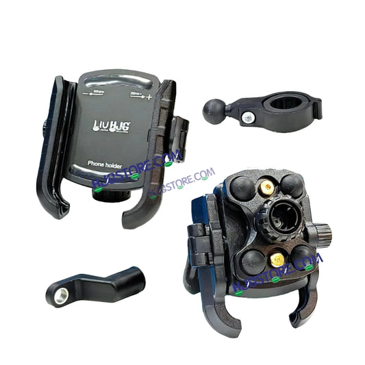 HJG Compact Pro 7578 Shockproof Mobile Holder with Jaw Grip Damper Anti Vibration for Bike, Two Wheelers Universal HJG Mobile Holder Pro Spider Anti-Shake Anti-Theft Zero Vibration Shockproof Mobile Holder 4 Vibration Proof Ball Joints LIU HJG Holder - HJGstore.com
