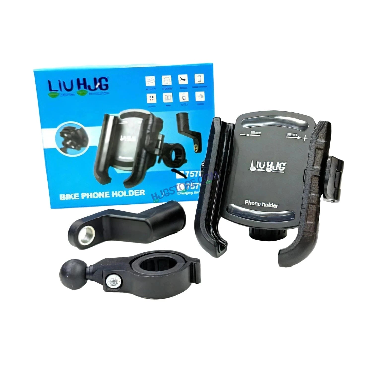 HJG Compact Pro 7579 Type-C Shockproof Mobile Holder with Jaw Grip Damper Anti Vibration with Type-C USB Charger for Bike, Two Wheelers Universal HJG Mobile Holder Pro 7579 Anti-Shake Anti-Theft Zero Vibration Shockproof Mobile Holder with Type-C Charger - HJGstore.com