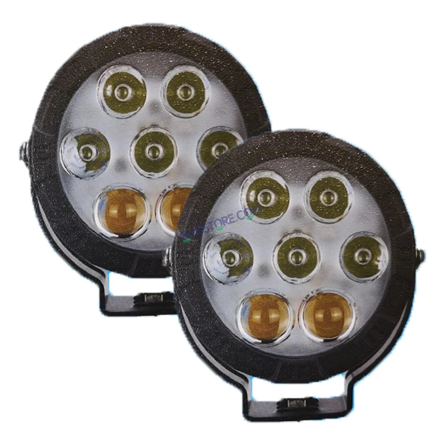 HJG New 7 LED 140W Projector CREE Combo Round Foglight with Yellow Cover 140W 7 LED HJG 140W 5 LED CREE 2 LED Projector 7 LED Foglight Car Accessories Led Headlights Lights Led Fog Lights For Motorcycle Car SUV Lights, Set of 2 HJG 7 LED Projector CREE - HJGstore.com