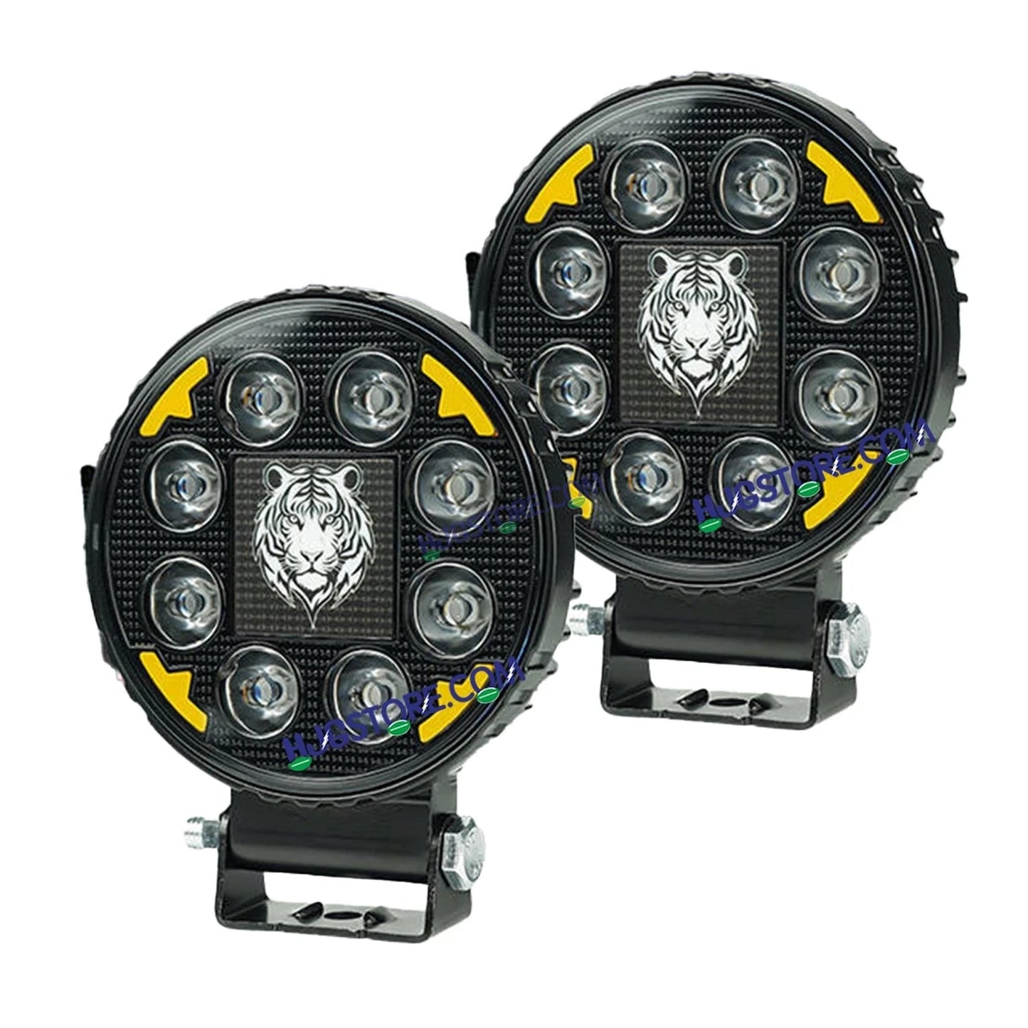 HJG 8 LED Tiger Round New Model Fog Light 60W LIU HJG Round Tiger Fog Light with DRL For Universal For Bike Universal For Car (Set of 2) 60W HJG - HJGstore.com