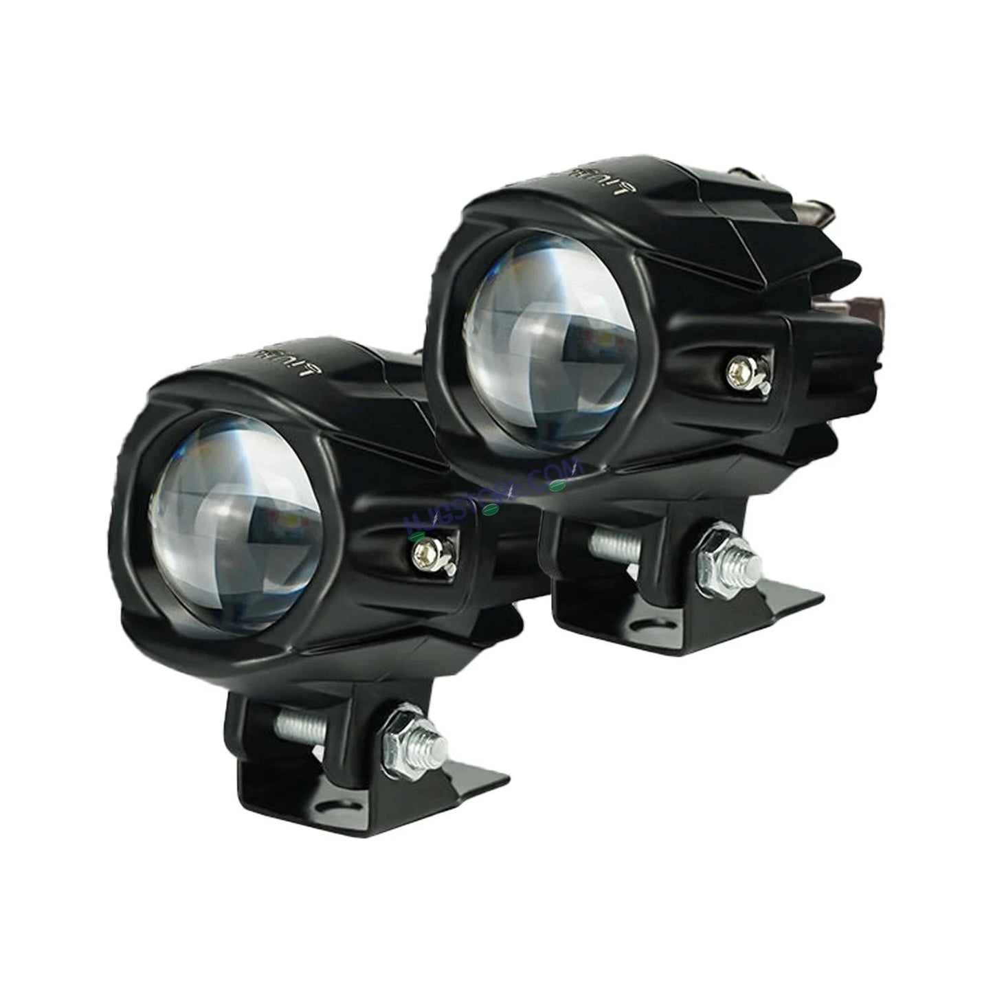 HJG New Model Alien Projector LED Fog Light Dual Shot 80W Fog Light For Bike/Car/Thar/Jeep ( Cool White/Yellow with Red DRL, 40W each * 2 = 80W Total ) - Pack of 2 - HJGstore.com