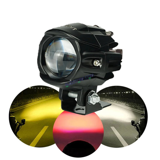 HJG New Model Alien Projector LED Fog Light Single Projector Shot 40W Fog Light For Bike/Car/Thar/Jeep ( Cool White/Yellow with Red DRL, 40W each - Pack of 1 HJG Alien Projector Fog Light for Bikes and Cars High Power - HJGstore.com