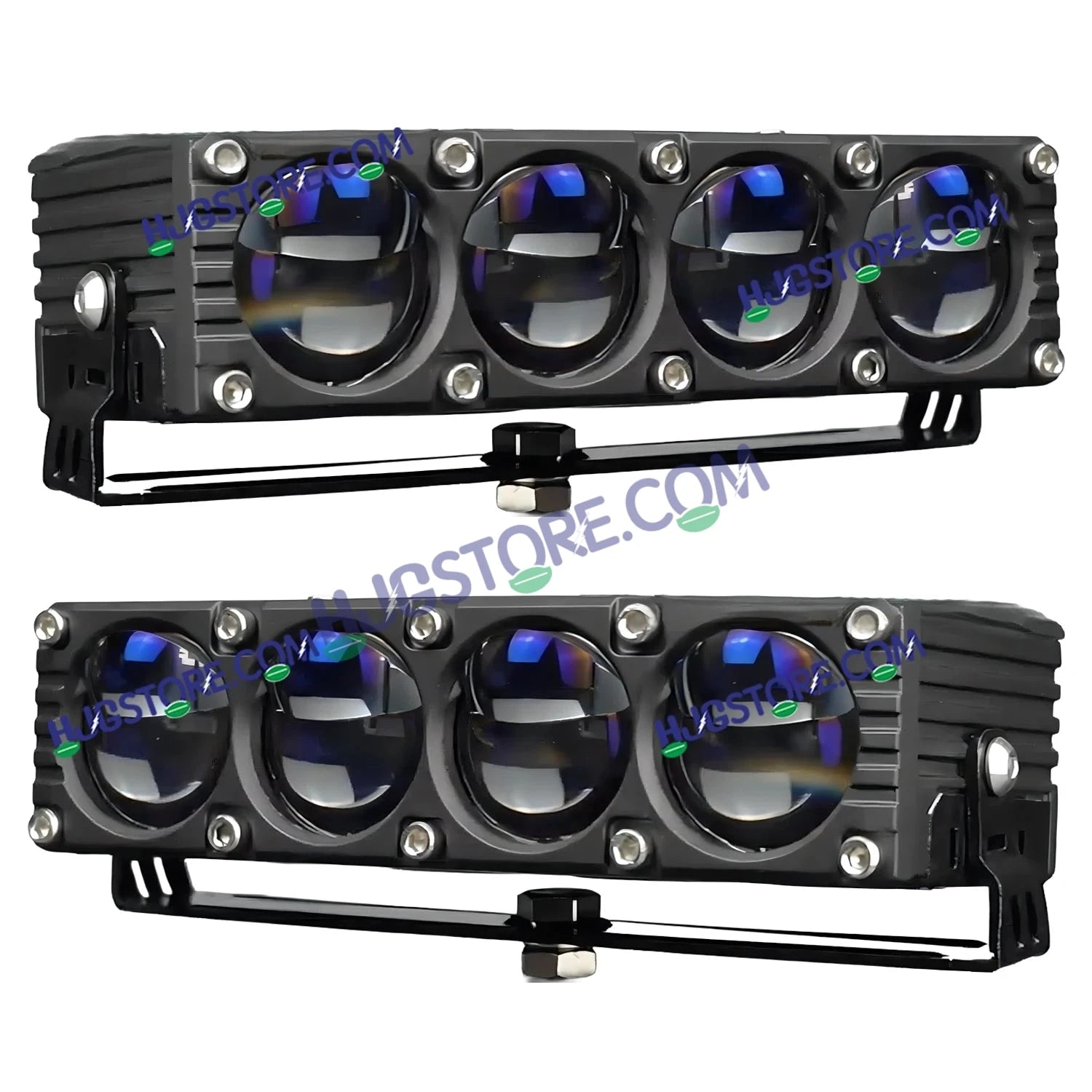HJG Blaze 4 Lens Waymaker Pro 320W Blaze 4 Lens Foglight New Model LED Foglight with Laser Spot and Wide Spread Red/White/Yellow 320W Foglight Ultra Wide Dual Intensity LED Driving Fog Light 3000K/6500K Universal For All Cars & Bikes LIU HJG Blaze 4 Fog - HJGstore.com