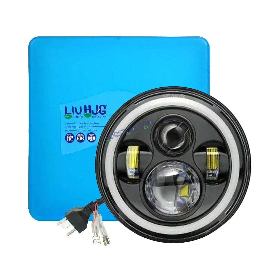 HJG Genuine Full Ring 5.75 Inch LED Headlight with Spotless and Bright DRL Fits in Harley Davidson, Jeep 5.75" (12V-80V DC 75W) - HJGstore.com