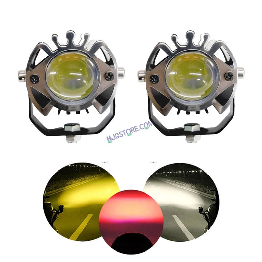 LIUHJG HJG ORIGINAL G16 Pack of 2 30W Mini Drive Spotlight Yellow/White Motorcycle Mini Driving Fog Light 7500LM High/Low Beam Motorcycle Spot Light with Red DRL, White, Yellow (Pack of 2) G16 Fog Pair - HJGstore.com
