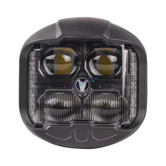 HJG Original Gods Eye GodsEye Helao 4 LED 2.0 White/Red Off Road 7 inch 120W LED Headlight Spot Light Fog Light Universal For Bike, Truck, Jeep, Thar Car Bike Led Headlights Lights Led Fog Lights For Motorcycle Car SUV Lights, Pack of 1 LIU HJG GodsEye - HJGstore.com