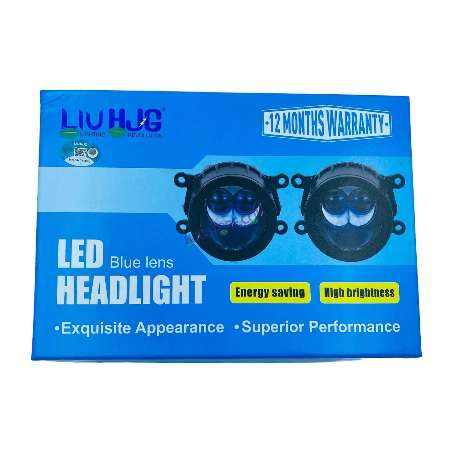 HJG 3 Inch Bi LED Car Projector 140W H8/H9/H11/H16 Foglight with Laser Spot and Wide Spread Red DRL/White/Yellow/Warm White Light 140W Foglight Ultra Wide Dual Intensity LED Driving Fog Lights 3000K/4300K/6500K Universal For All Cars & Bikes H8/H9/H11/H16 - HJGstore.com
