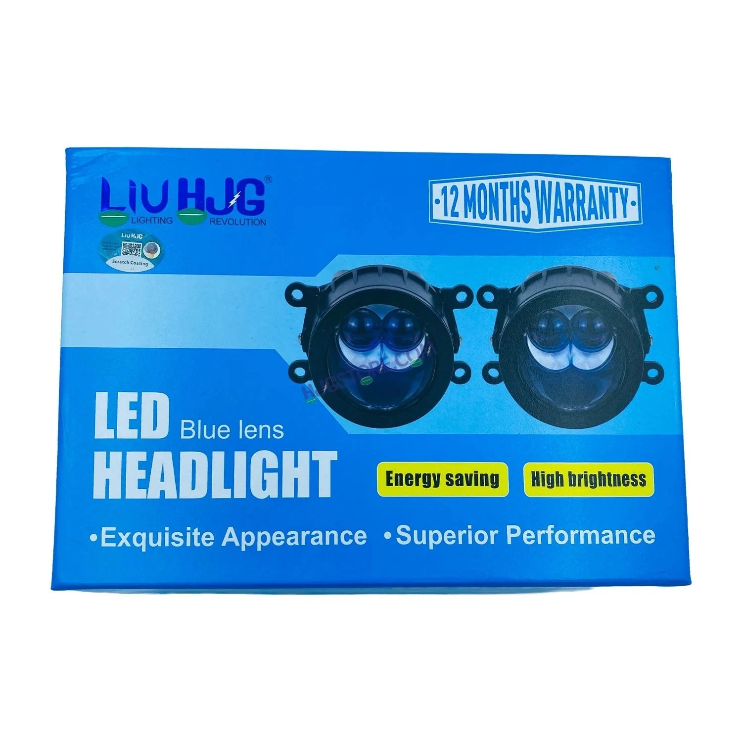 HJG 3 Inch Bi LED Car Projector 140W H8/H9/H11/H16 Foglight with Laser Spot and Wide Spread Red DRL/White/Yellow/Warm White Light 140W Foglight Ultra Wide Dual Intensity LED Driving Fog Lights 3000K/4300K/6500K Universal For All Cars & Bikes H8/H9/H11/H16 - HJGstore.com