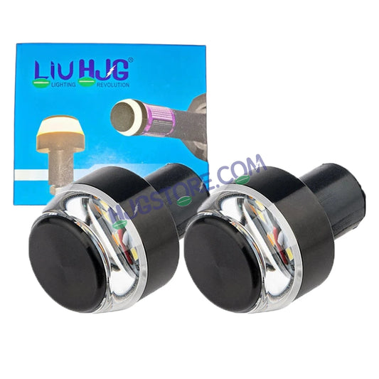 HJG Handle Light White/Yellow Motorcycle Handlebar Light White Yellow Bike Turn Signals Waterproof Flexible Blinker Bright LED Handlebar Light Universal For All Bike Models Motorcycle Handle Light LIU HJG Handle Light, Universal for All Bikes, Pack of 2 - HJGstore.com