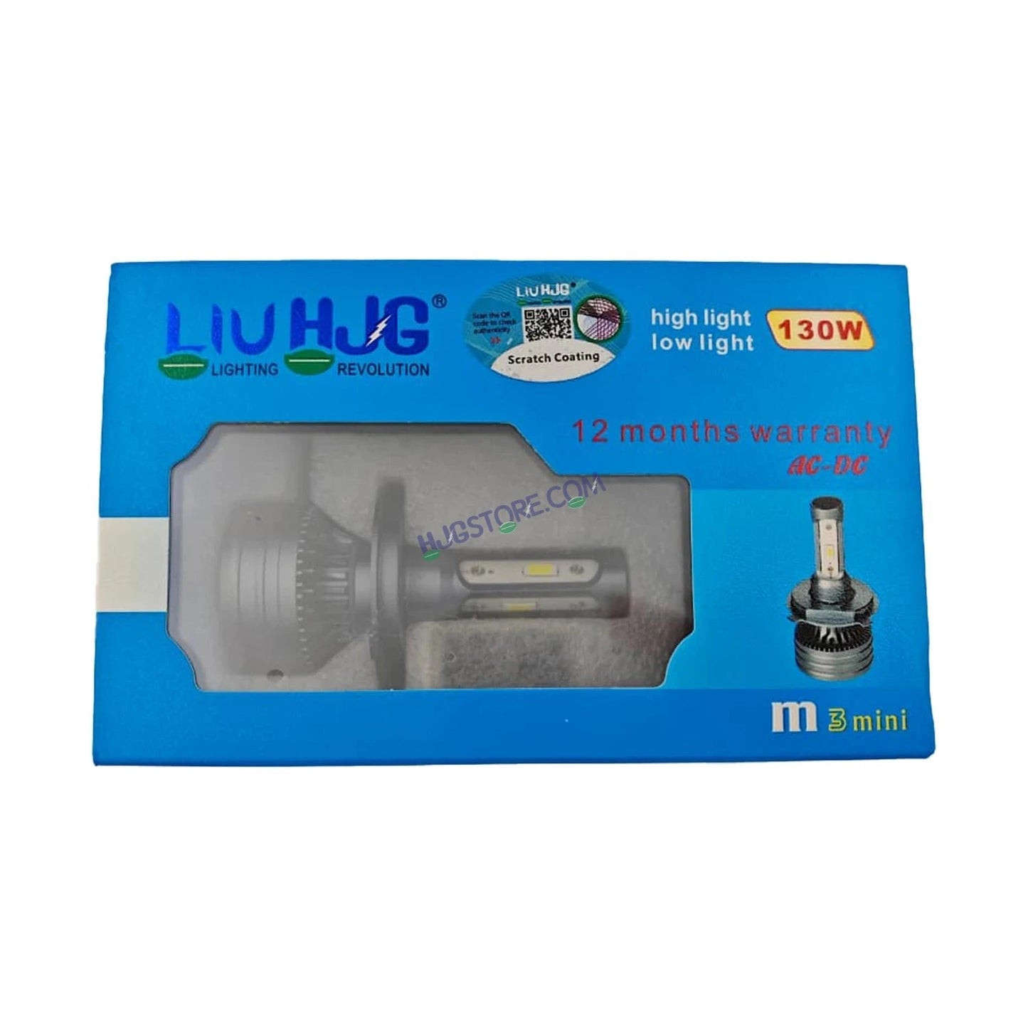 HJG 130W M3 Mini H4 New Model LED Bulb AC/DC Headlight LED Bulb White Beam 130W HJG M3 130W H4 LED for Bike Car Light H4 LED with Fan Bulb 13000LM 130W Conversion Kit Hi/Lo Beam Headlight 12V/24V for Motorcycle/Car, Set of 1, 13000 LM 130W, White Hi/Lo - HJGstore.com