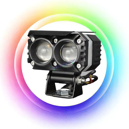 HJG M Series RGB DRL 2 Lens Projector Lens 1pc Foglight RGB DRL Modes 2 Lens LED Projector Fog Lens 25W with RGB DRL Foglight Ultra Wide Dual Intensity LED Fog Lights White/Yellow/RGB DRL Projector (25W) Universal For All Cars & Bikes LIU HJG RGB Foglight - HJGstore.com