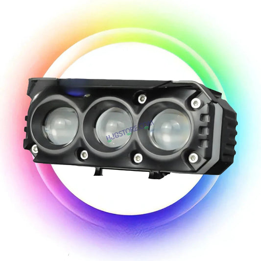 HJG M Series RGB DRL 3 Lens Projector Lens 1pc Foglight RGB DRL Modes 3 Lens LED Projector Fog Lens 25W with RGB DRL Foglight Ultra Wide Dual Intensity LED Fog Lights White/Yellow/RGB DRL Projector (25W) Universal For All Cars & Bikes LIU HJG RGB Foglight - HJGstore.com