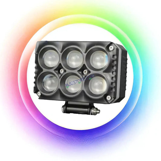 HJG M Series RGB DRL 6x6 Projector Lens 1pc Foglight with RGB DRL Modes 6x6 LED Projector Fog Lens 30W with RGB DRL Foglight Ultra Wide Dual Intensity LED Fog Lights White/Yellow/RGB DRL Projector (30W) Universal For All Cars & Bikes LIU HJG RGB Fog Light - HJGstore.com