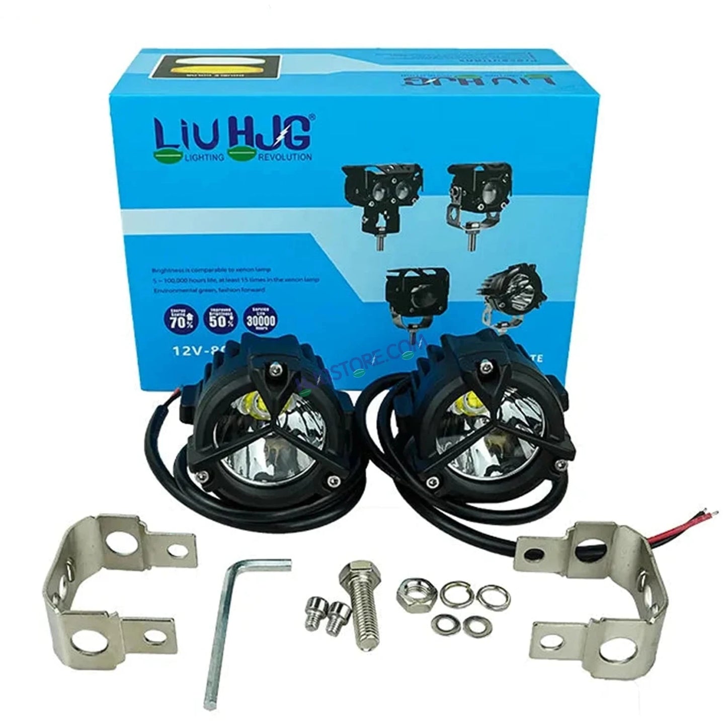 HJG Mercedes Y Lens Version 1.0 CREE Foglight Ultra Wide CREE Intensity LED Driving Fog Lights White (2*45W = 90W Total) Universal For All Cars & Bikes HJG CREE Off Road Foglights Spread LIU HJG Trident 1.0 Mercedes Y Lens Version 1.0 Foglight, Pack of 2 - HJGstore.com