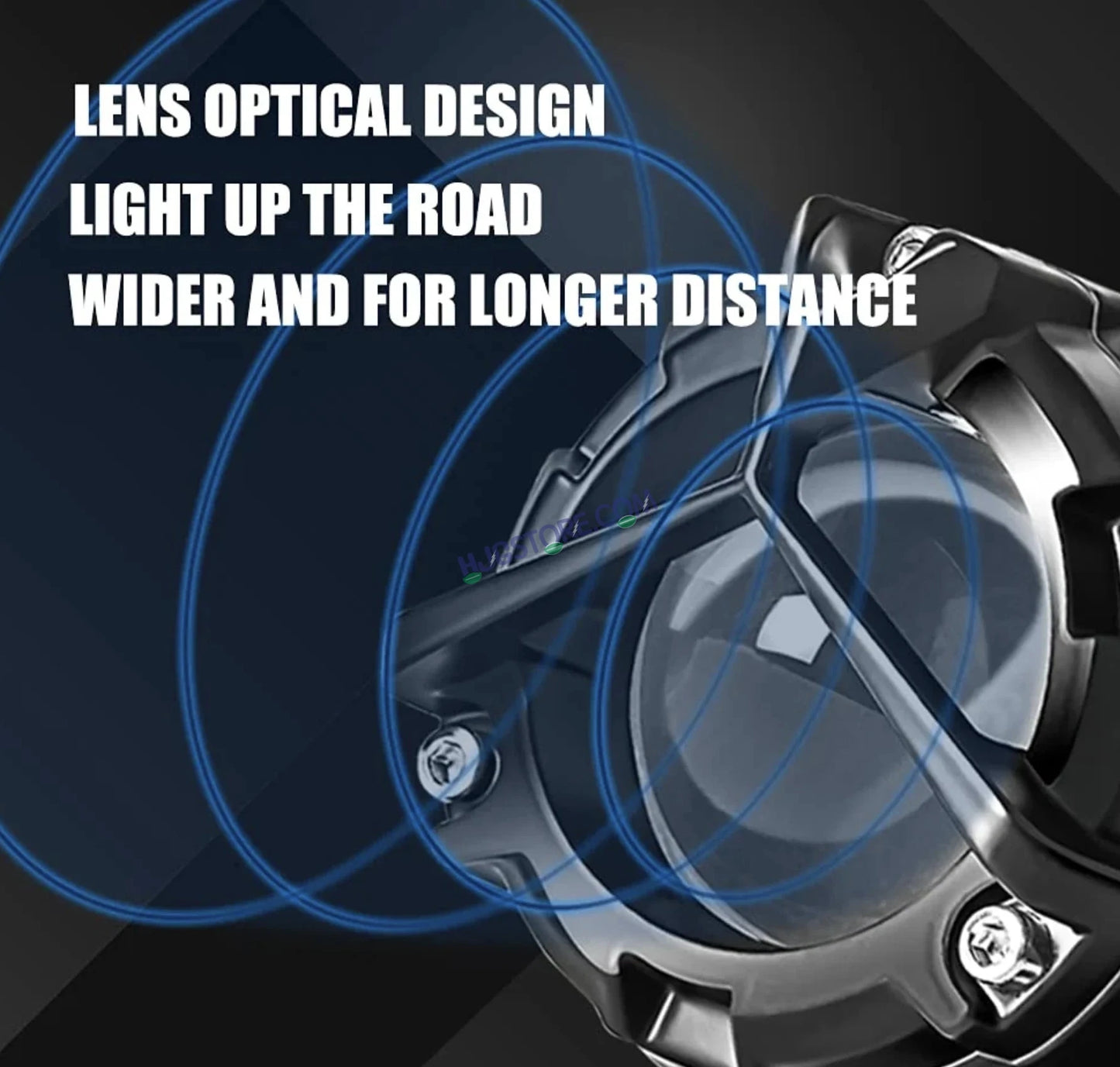 HJG Mini Mercedes Y Lens with Cooling Fan with Wiring Harness Kit 80W Foglight Ultra Wide Dual Intensity LED Driving Fog Lights White (2*40W = 80W Total) Universal For All Cars & Bikes LIU HJG Mini Mercedes Y Lens 80W with Cooling Fan and Wiring Kit - HJGstore.com